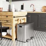 Mülleimer Mülltrennsystem 2 x 24 L Schwarz-Silbern