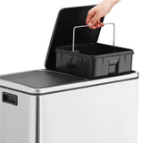 Mülleimer Mülltrennsystem 2 x 24 L Schwarz-Silbern