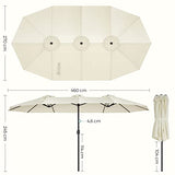 Sonnenschirm 460 x 270 cm Beige