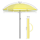 Sonnenschirm Ø 160 cm Gelb-Weiß
