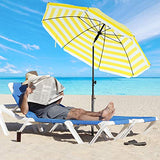 Sonnenschirm Ø 160 cm Gelb-Weiß