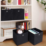 6er-Set Aufbewahrungsbox Faltbox 30 x 30 x 30 cm Schwarz