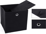 6er-Set Aufbewahrungsbox Faltbox 30 x 30 x 30 cm Schwarz