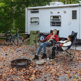 Angelstuhl Campingstuhl mit Getränkehalter Schwarz