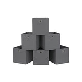6er-Set Aufbewahrungsbox Faltbox mit Fingerloch 30 x 30 x 30 cm Grau