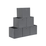 6er-Set Aufbewahrungsbox Faltbox mit Fingerloch 30 x 30 x 30 cm Grau