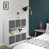 6er-Set Aufbewahrungsbox Faltbox mit Fingerloch 30 x 30 x 30 cm Grau