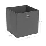 6er-Set Aufbewahrungsbox Faltbox mit Fingerloch 30 x 30 x 30 cm Grau