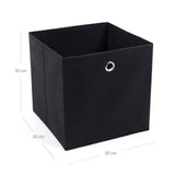 6er-Set Aufbewahrungsbox Faltbox 30 x 30 x 30 cm Schwarz