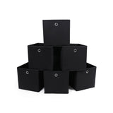 6er-Set Aufbewahrungsbox Faltbox 30 x 30 x 30 cm Schwarz