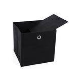 6er-Set Aufbewahrungsbox Faltbox 30 x 30 x 30 cm Schwarz