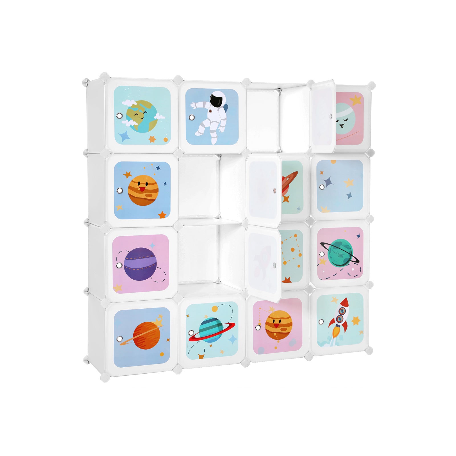 Aufbewahrungsschrank für Kinder Regalsystem 123 x 31 x 123 cm Weiß