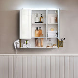 Spiegelschrank Badezimmerschrank 70 x 14,5 x 70 cm Weiß-Gold
