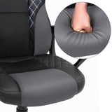 Gaming Stuhl Bürostuhl ergonomisch bis 150 kg belastbar Schwarz-Grau