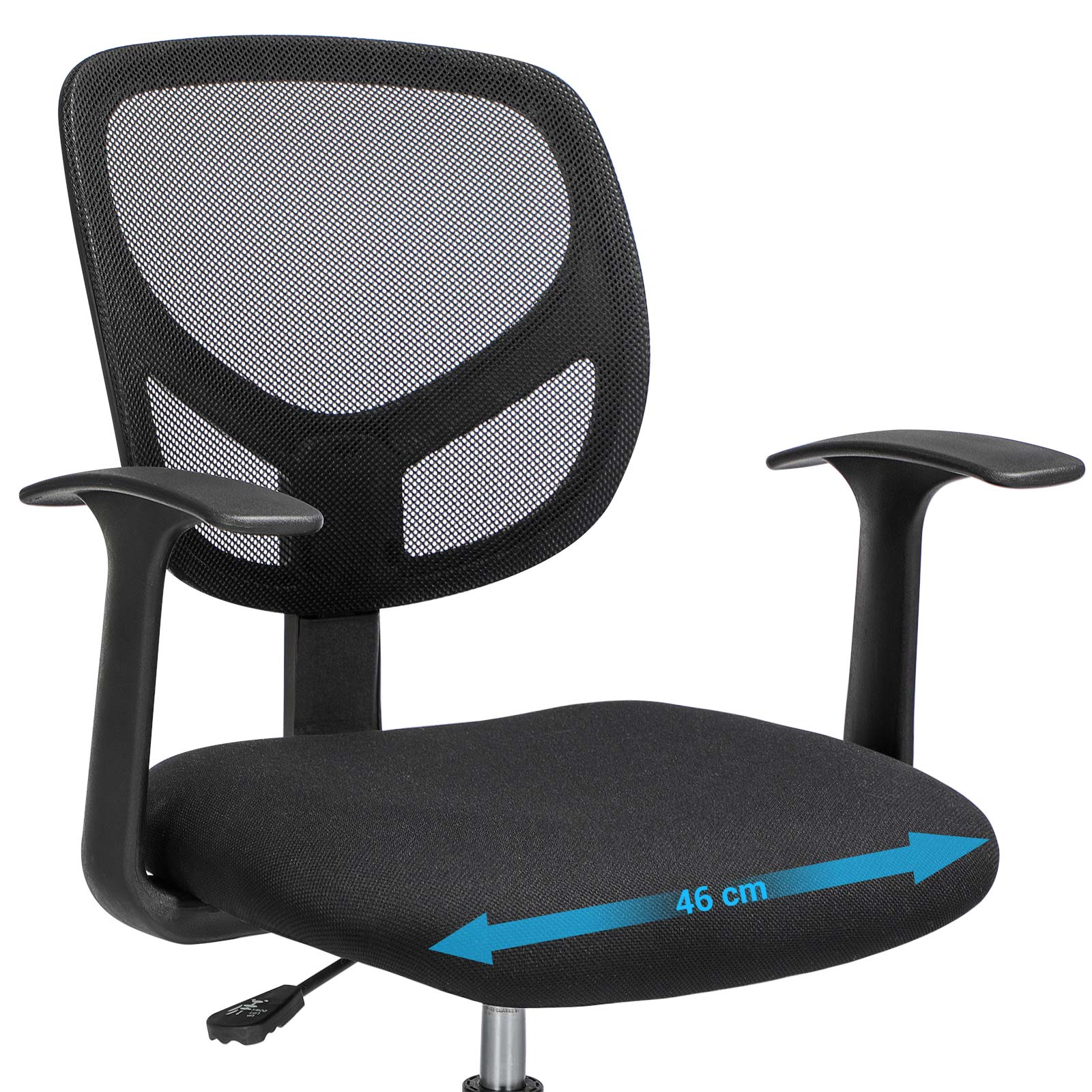 Bürostuhl mit verstellbarem Fußring bis 120 kg belastbar Schwarz