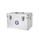 Erste-Hilfe-Koffer Medizin-Box mit Tragegriff Silbern