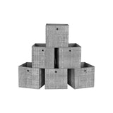 6er-Set Aufbewahrungsbox Faltbox 30 x 30 x 30 cm Grau