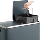Mülleimer Mülltrennsystem 2 x 24 L Rauchgrau