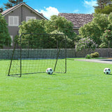 But de football tuyaux thermolaqués et filet en PE Noir