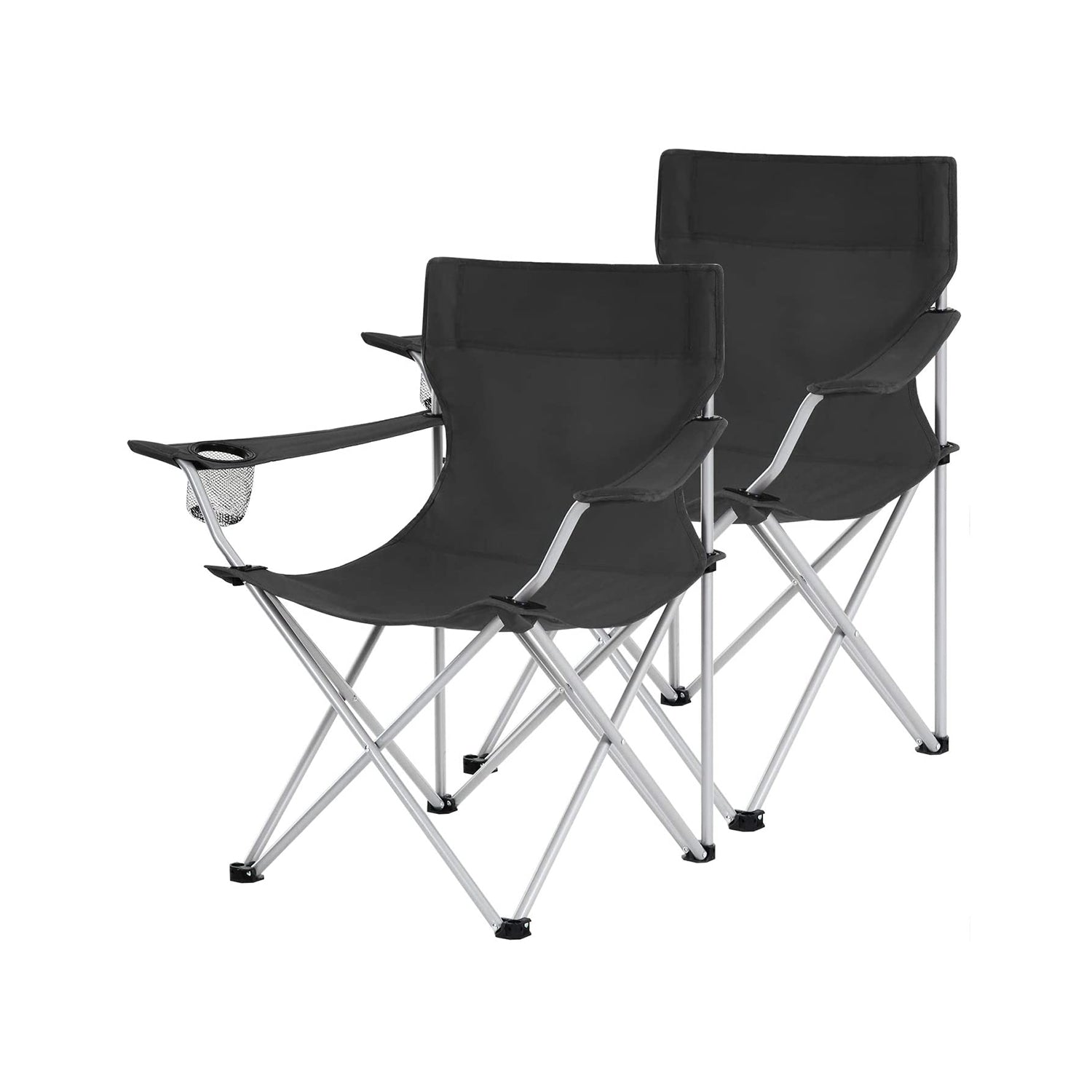 2er-Set Campingstuhl Klappstuhl bis 120 kg belastbar Schwarz