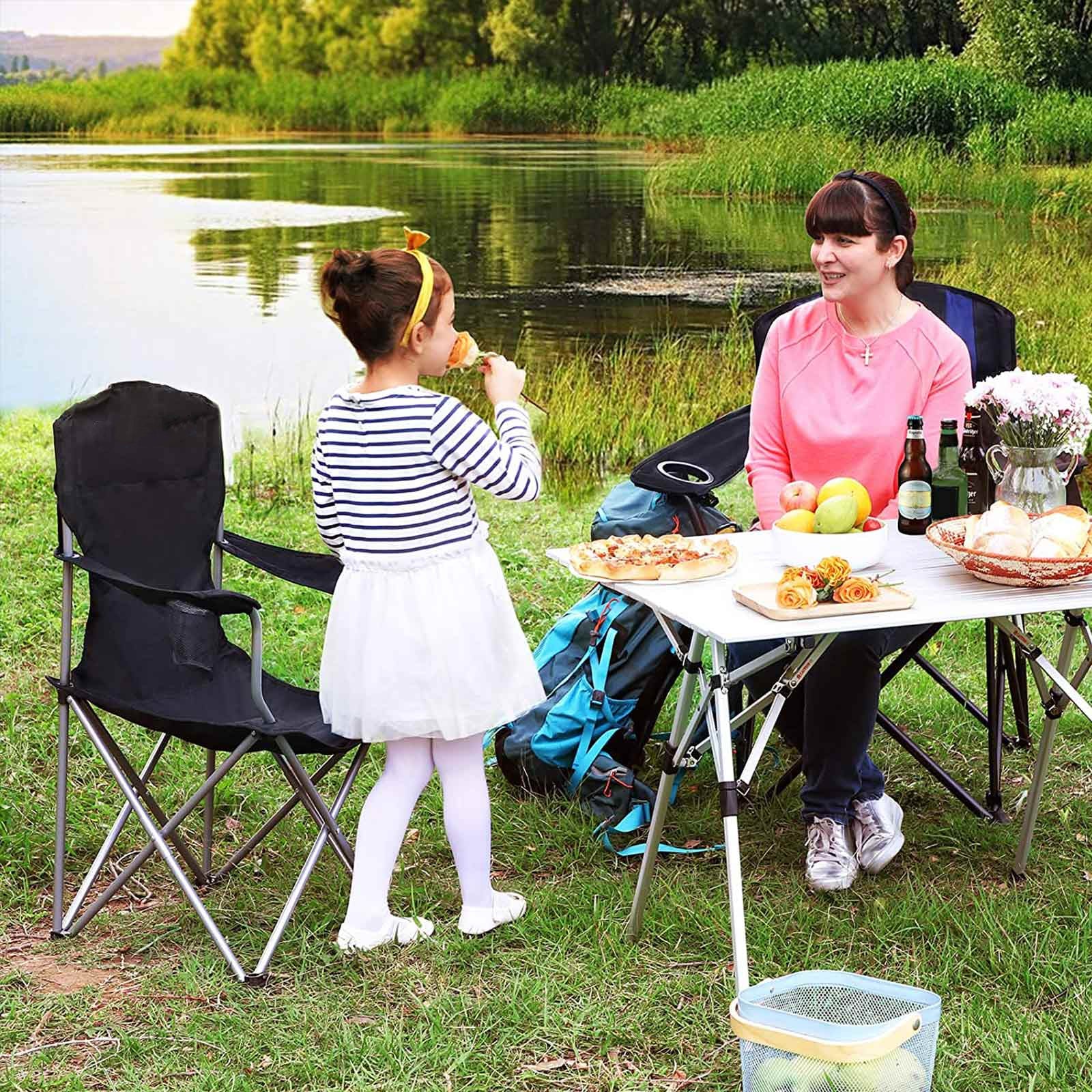 Hansiro 2er-Set Campingstuhl Klappstuhl bis 150 kg belastbar Schwarz –