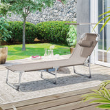 Sonnenliege Gartenliege 53 x 193 x 29,5 cm bis 150 kg belastbar Taupe