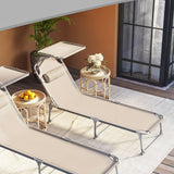 Sonnenliege Gartenliege 53 x 193 x 29,5 cm bis 150 kg belastbar Taupe