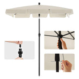 Sonnenschirm rechteckig 200 x 125 cm Beige