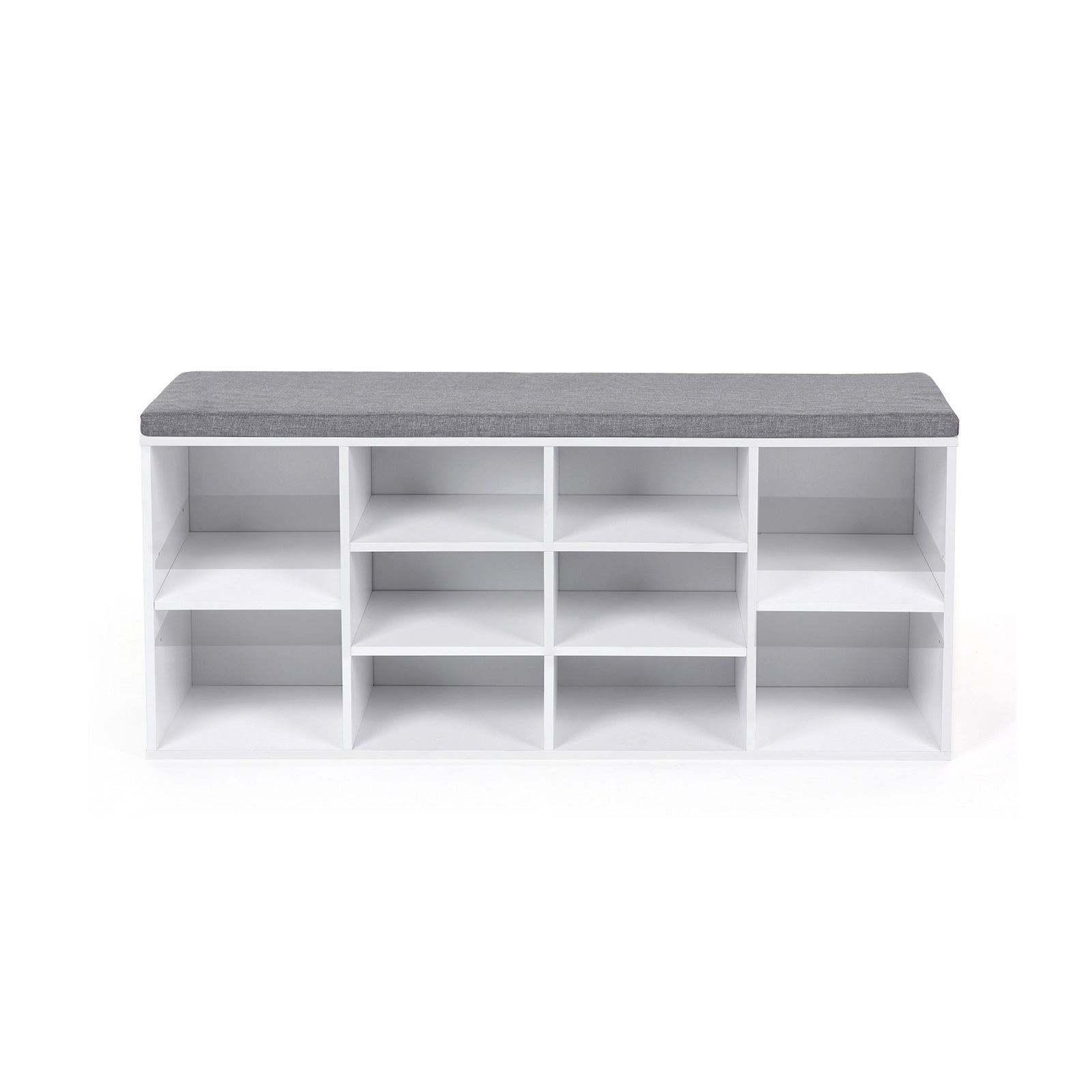 Schuhbank 104 x 30 x 48 cm bis 150 kg belastbar Weiß-Grau