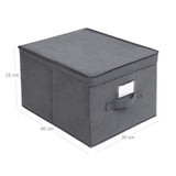 3er-Set Aufbewahrungsbox Faltbox 40 x 30 x 25 cm Grau