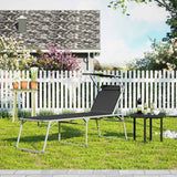 Sonnenliege Gartenliege 65 x 200 x 48 cm bis 150 kg belastbar Schwarz