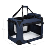 Hundetransportbox Transporttasche 70 x 52 x 52 cm Blau