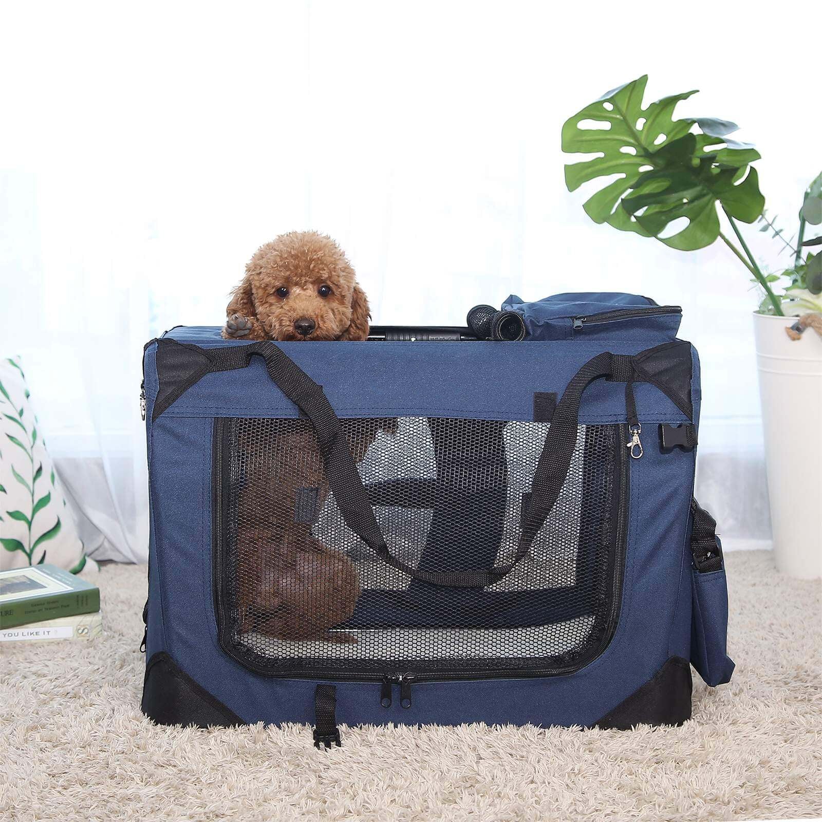 Hundetransportbox Transporttasche 60 x 40 x 40 cm Blau