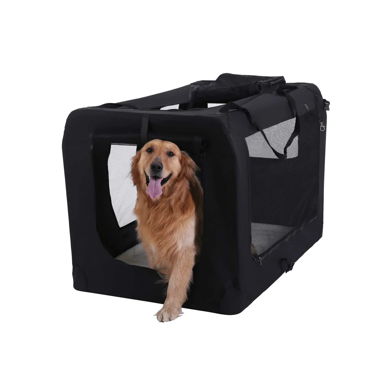 Hundetransportbox Transporttasche 102 x 69 x 69 cm Schwarz