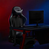 Gaming Stuhl Bürostuhl bis 150 kg belastbar Schwarz