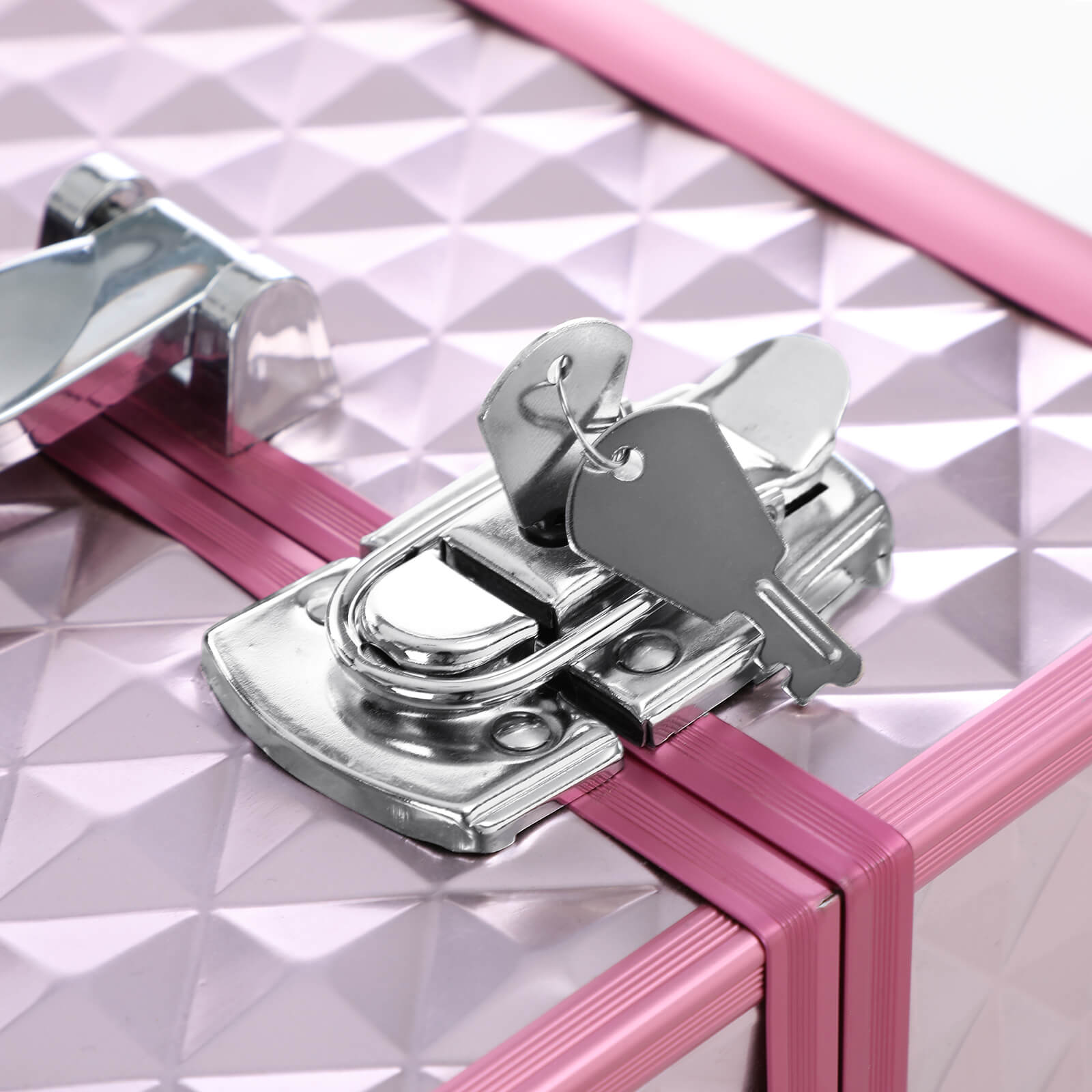 Kosmetikkoffer mit Diamant-Muster Pink