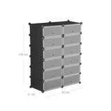 Kunststoffschrank Regalsystem 40 x 30 x 17 cm Schwarz