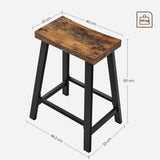 2er-Set Barhocker Sitzhöhe 60 cm Vintagebraun-Schwarz