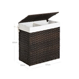 Wäschekorb aus Rattan 110 L Braun