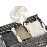 Wäschekorb mit 3 Fächern Grau