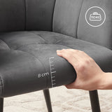 Esszimmerstuhl Polsterstuhl aus Samt bis 110 kg belastbar Grau