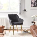 2er-Set Esszimmerstuhl Sessel mit Metallbeinen bis 110 kg belastbar Grau
