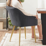 2er-Set Esszimmerstuhl Sessel mit Metallbeinen bis 110 kg belastbar Grau