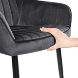 Esszimmerstuhl Polsterstuhl mit Armlehnen bis 110 kg belastbar Grau