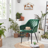 Esszimmerstuhl Polsterstuhl mit Armlehnen bis 110 kg belastbar Grün