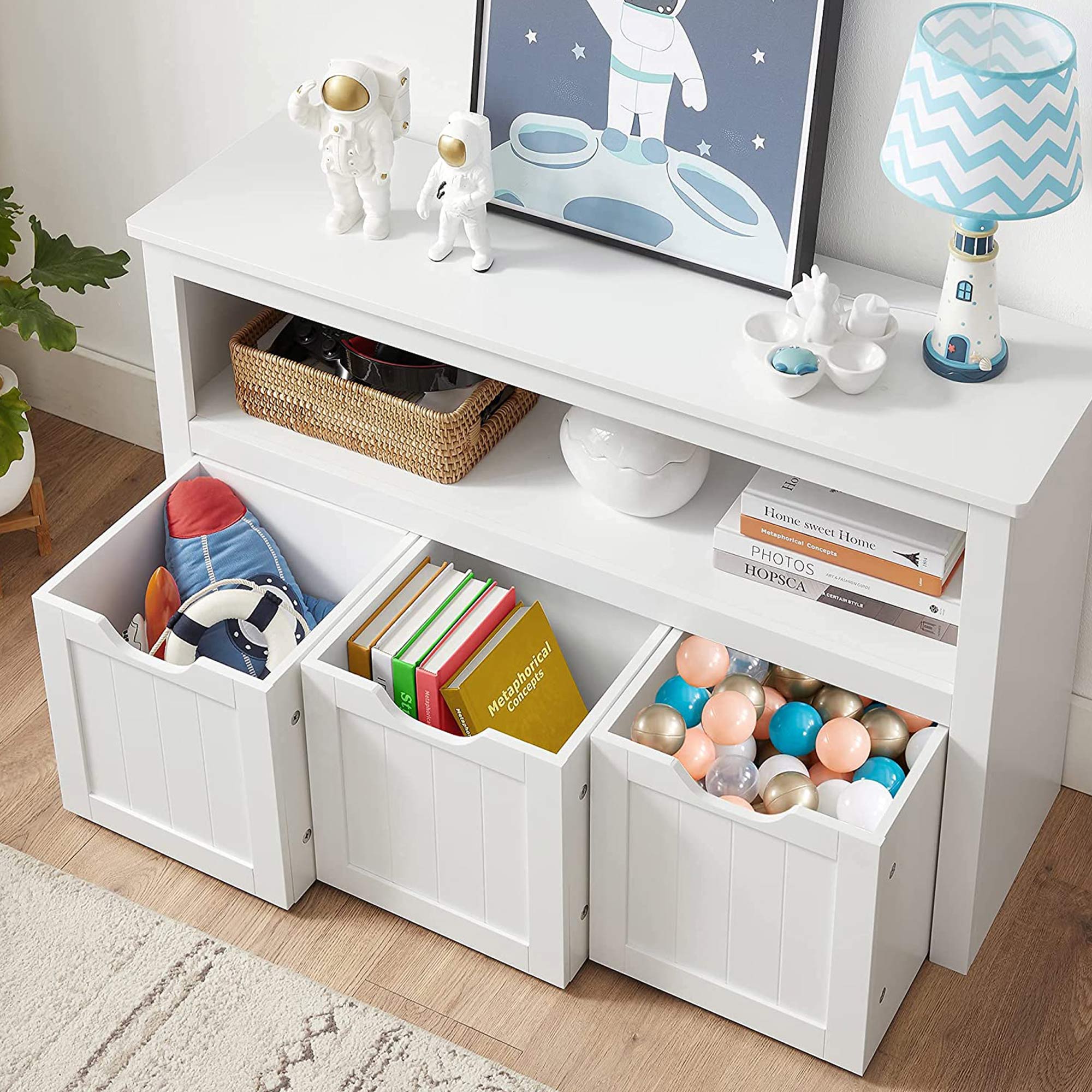 Hansiro Spielzeugschrank 102 x 30 x 60 cm Weiß –