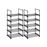 2er-Set Schuhregal 45 x 30 x 89,5 cm Schwarz