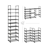 2er-Set Schuhregal 45 x 30 x 89,5 cm Schwarz