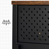 Nachttisch Beistellschrank 42,5 x 40 x 76 cm Vintagebraun-Schwarz
