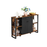 Küchenschrank Sideboard 120 x 30 x 80 cm Vintagebraun-Schwarz